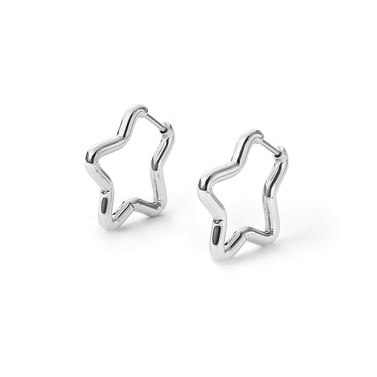 stainless steel star huggie earring