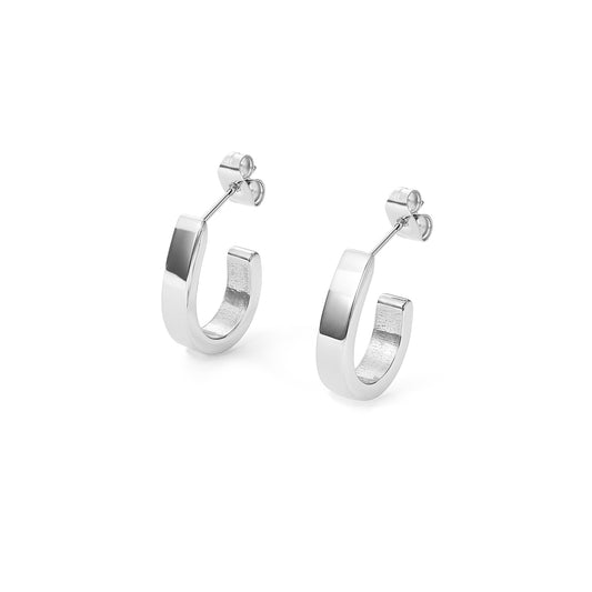 stainless steel C shape hoop earring