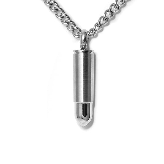 Stainless steel bullet shape pendant with chain