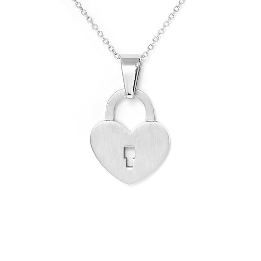 Stainless steel lucky heart locket charm pendant with necklace