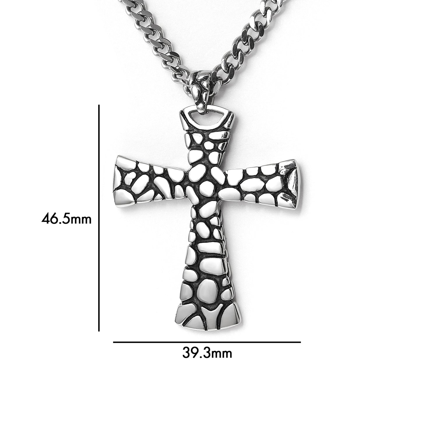 Christian cross spot pendant with chain