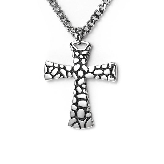 Christian cross spot pendant with chain