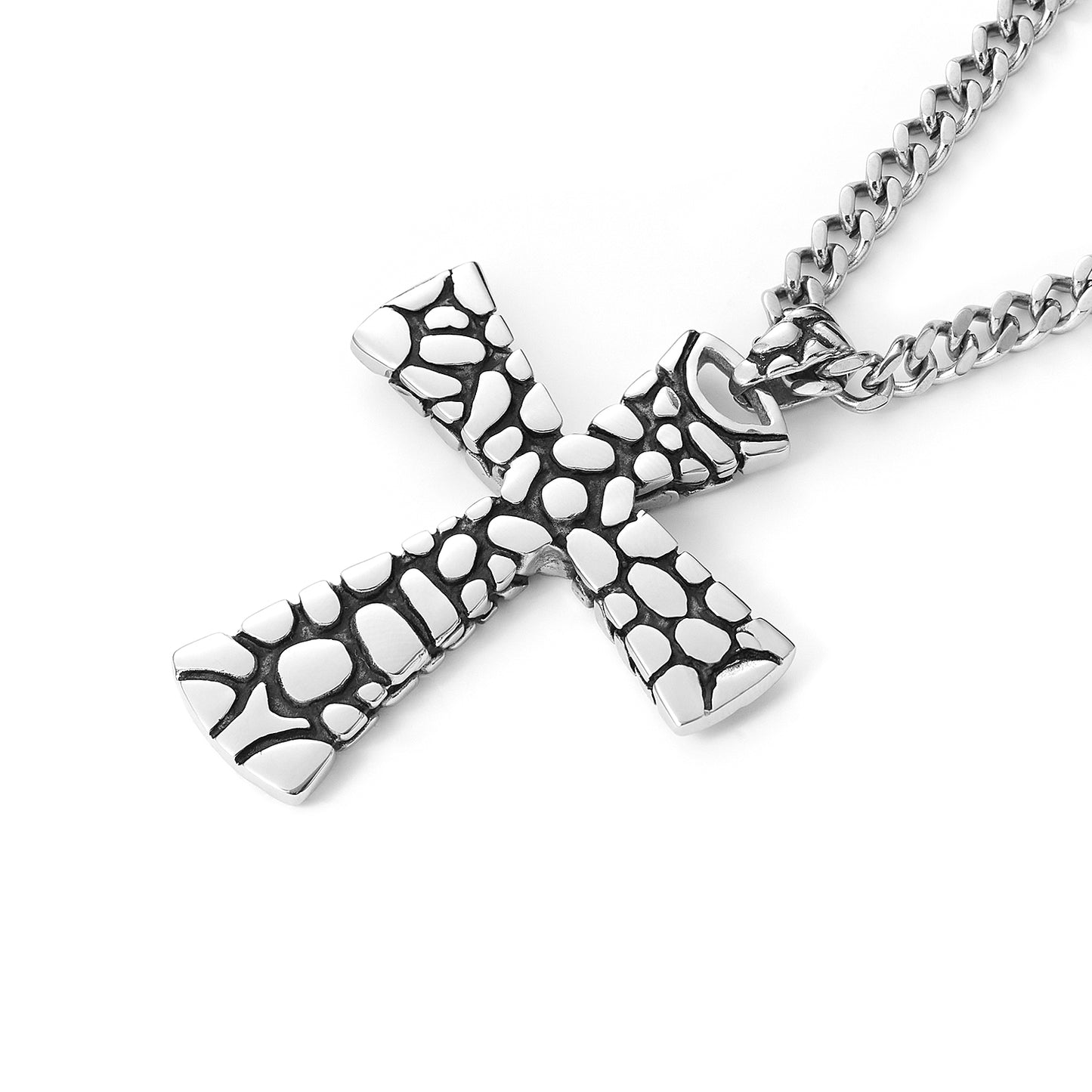 Christian cross spot pendant with chain