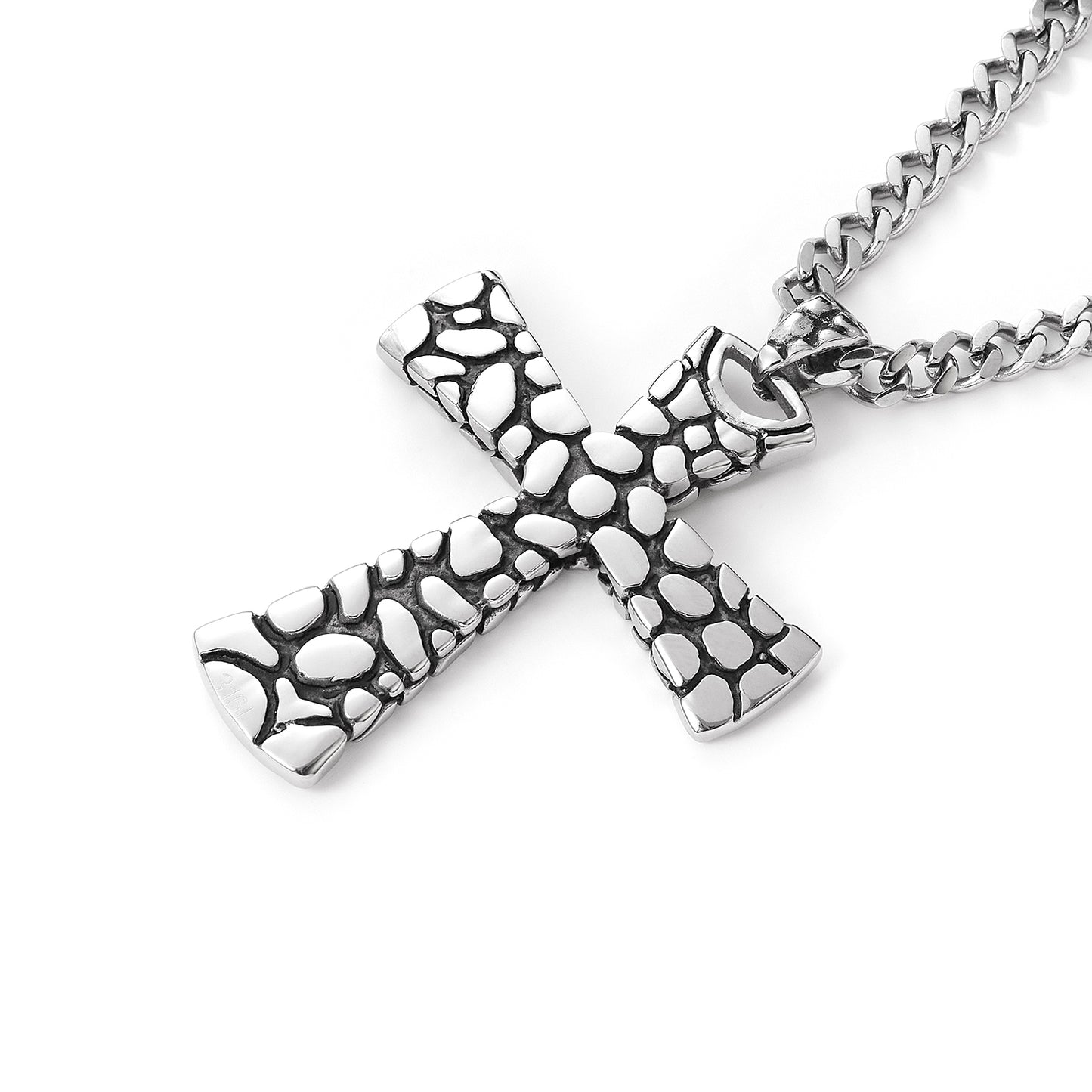 Christian cross spot pendant with chain