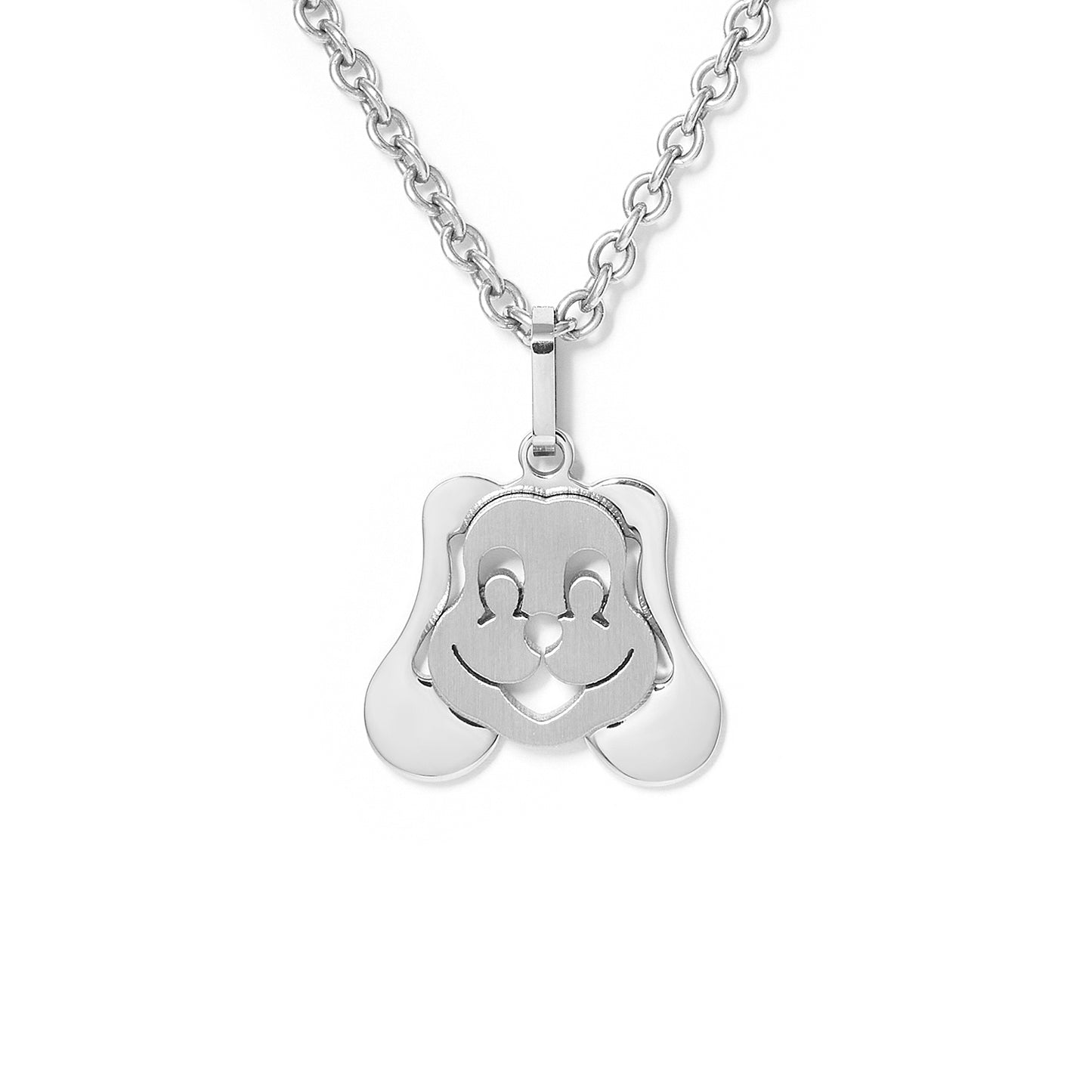 Cartoon Girl Dog Necklace Women Lovely Tiny Stainless Steel Animal Necklaces Pendant