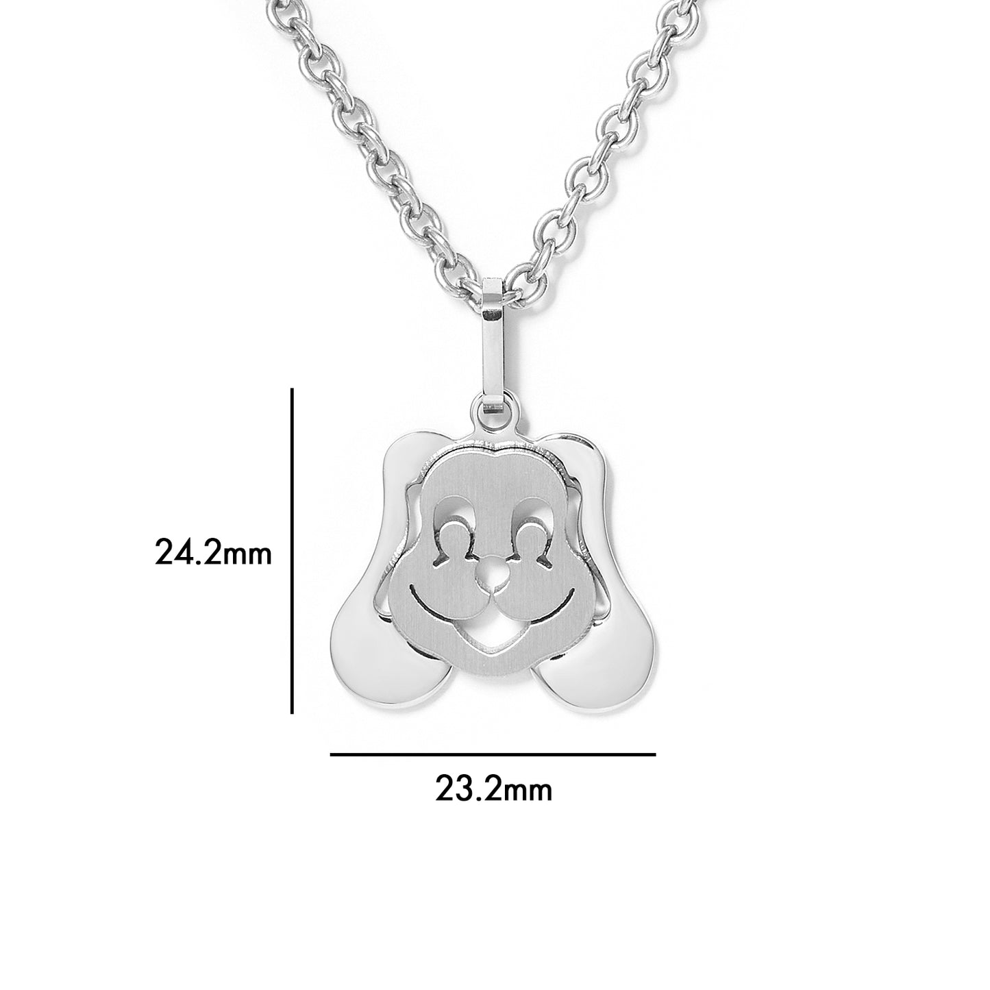 Cartoon Girl Dog Necklace Women Lovely Tiny Stainless Steel Animal Necklaces Pendant