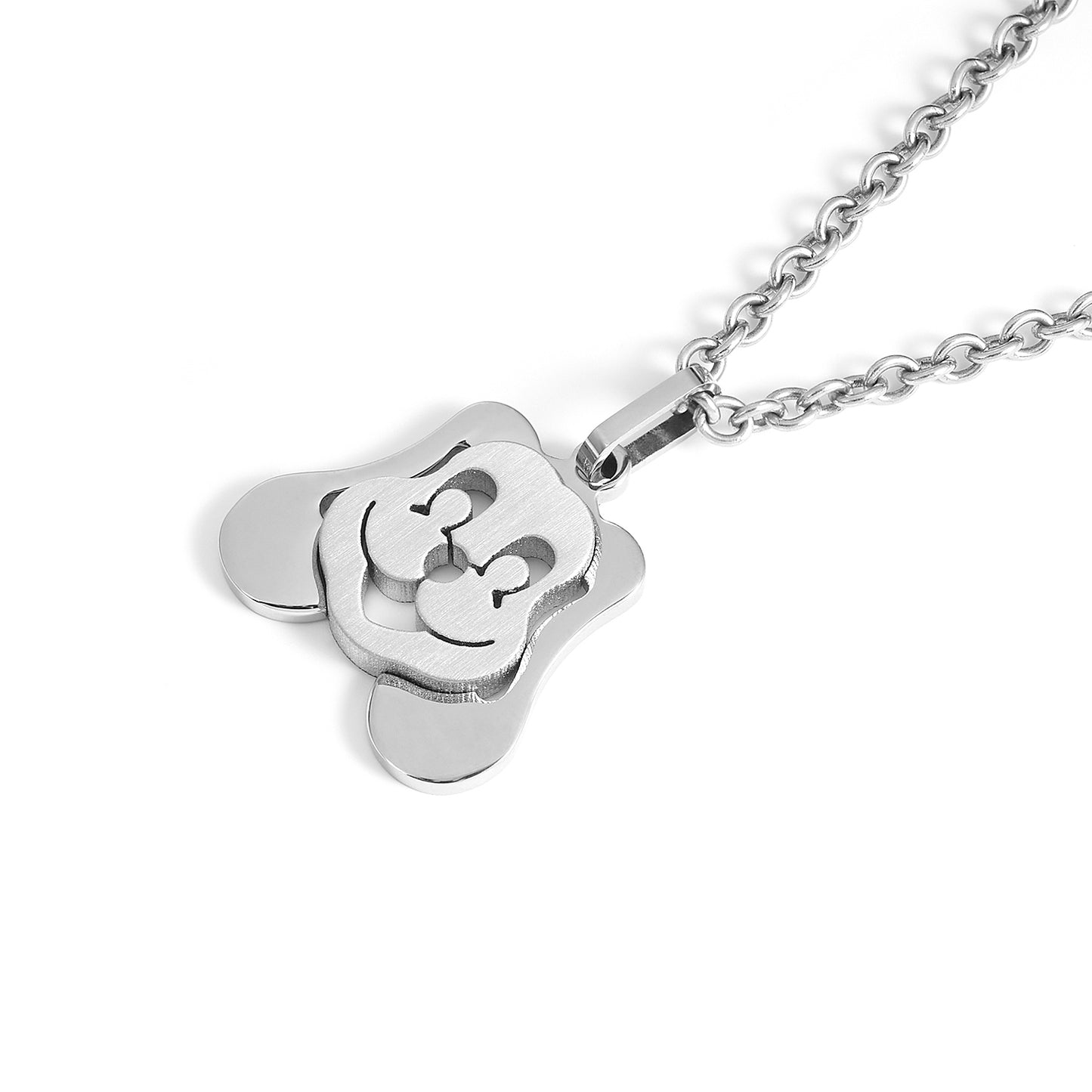 Cartoon Girl Dog Necklace Women Lovely Tiny Stainless Steel Animal Necklaces Pendant