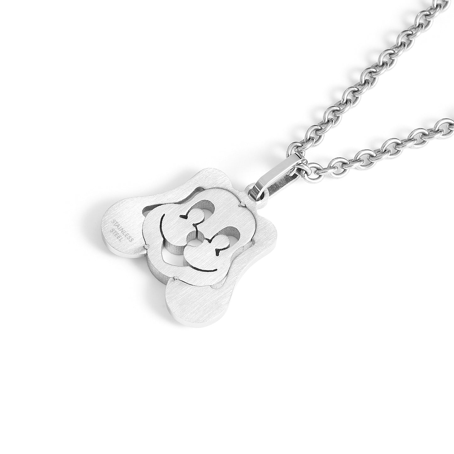 Cartoon Girl Dog Necklace Women Lovely Tiny Stainless Steel Animal Necklaces Pendant