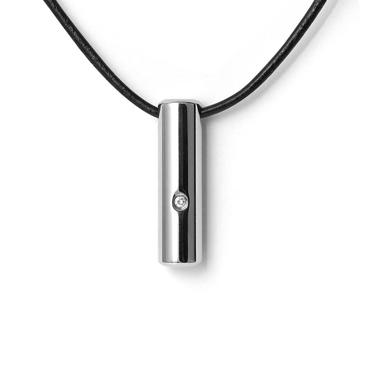 Stainless steel cylinder pendant with chain
