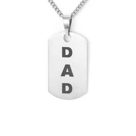 Personalized Vertical Bar DAD Pendant Engravable