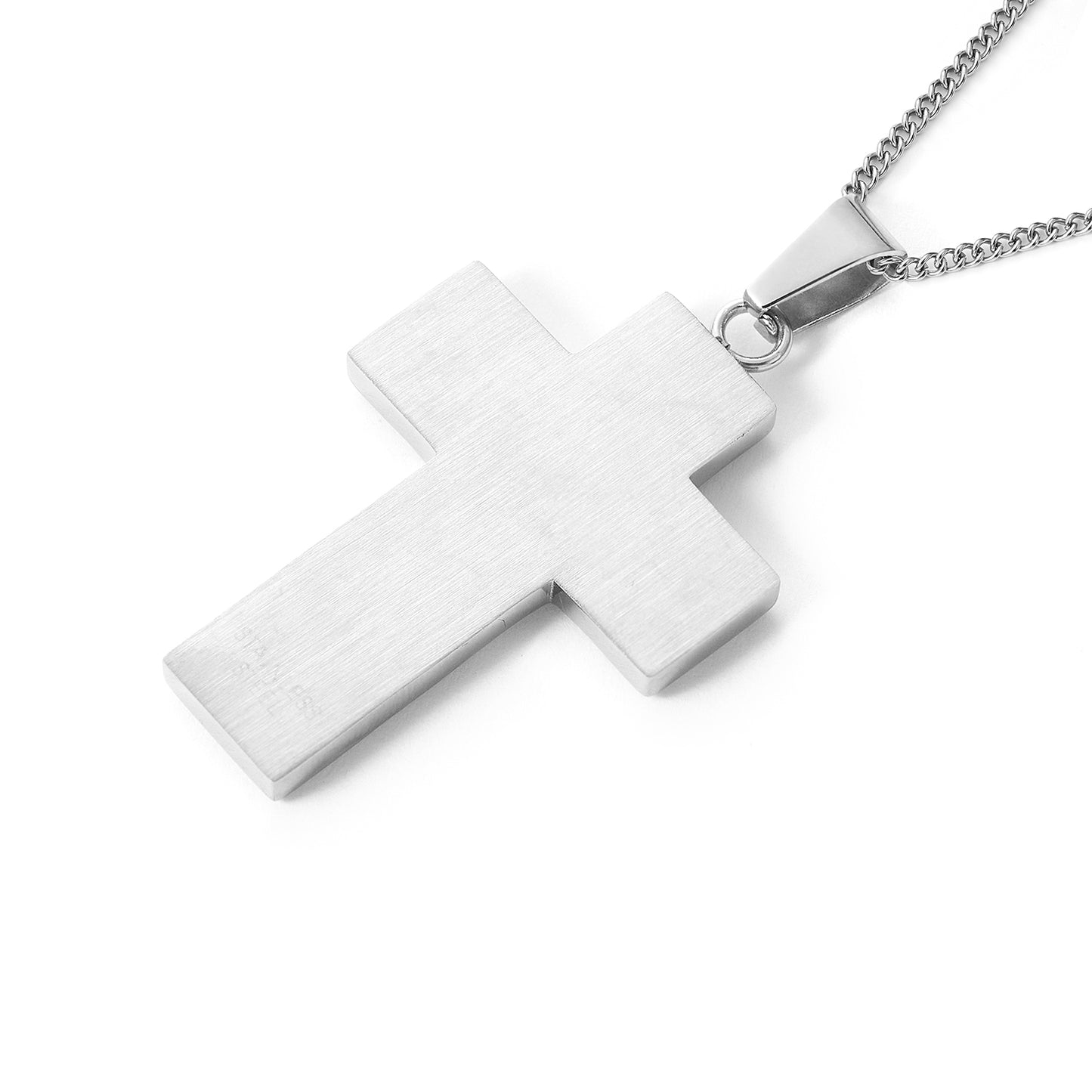 Black Inlay Cross Cremation Jewelry in Stainless Steel