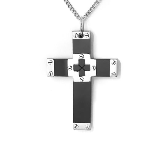 Christian Cross Religious Pendant in Stainless Steel