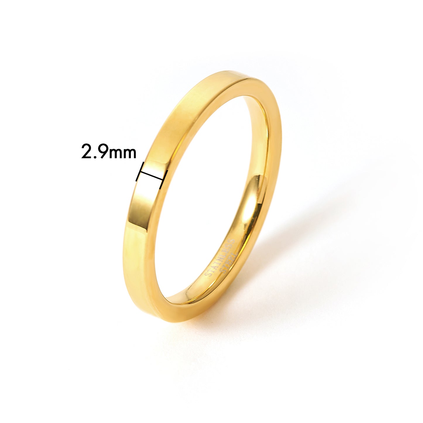 3MM Stainless Steel Yellow Medium Weight Wedding Ring