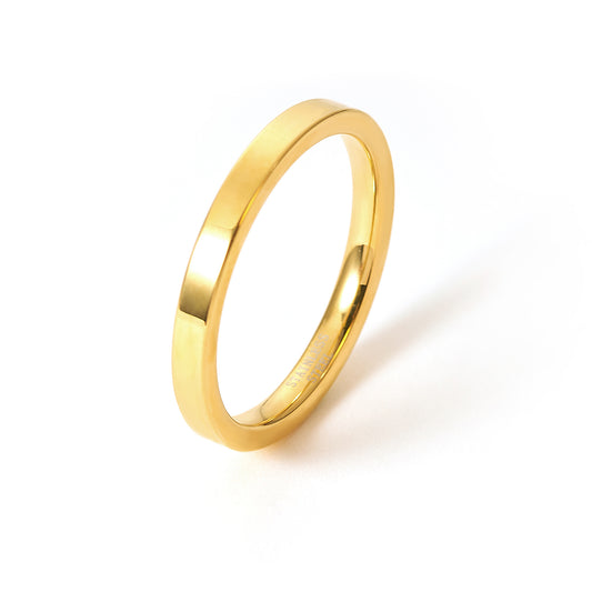 3MM Stainless Steel Yellow Medium Weight Wedding Ring