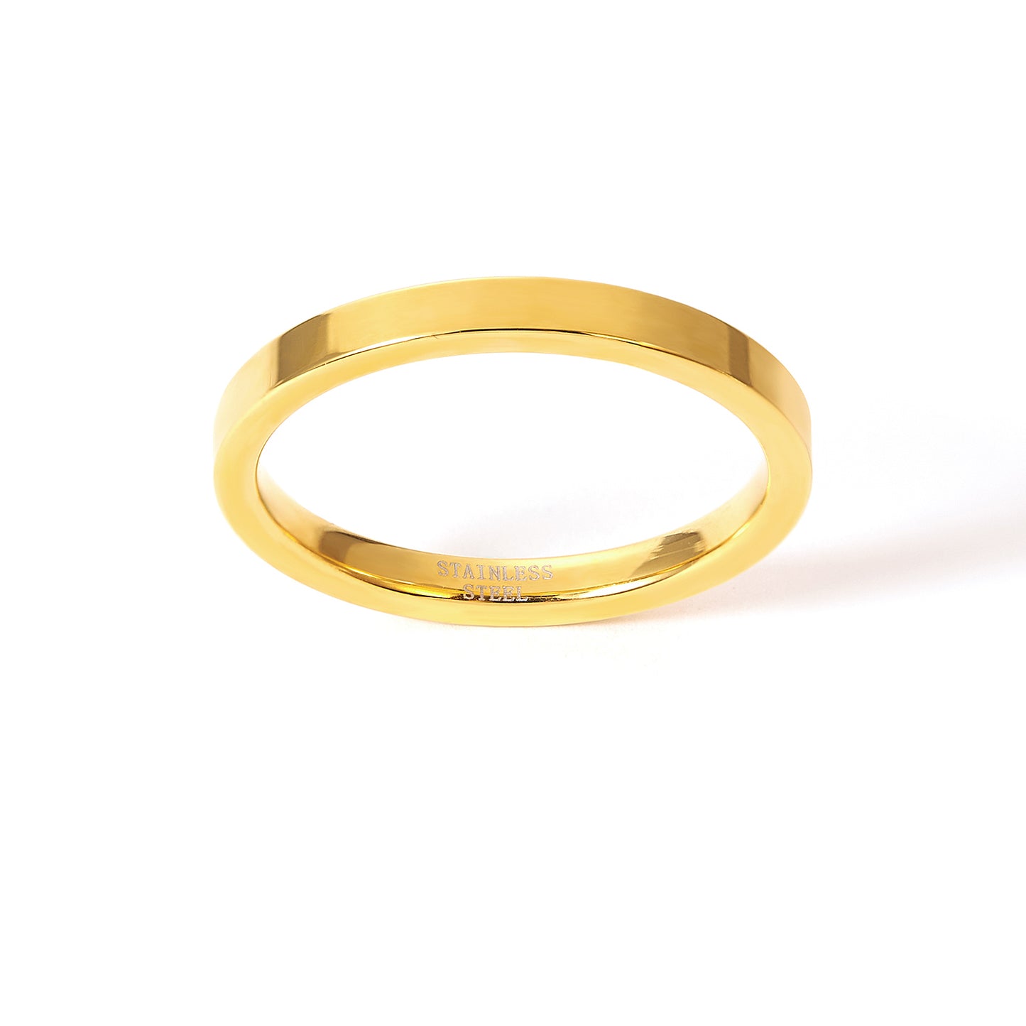 3MM Stainless Steel Yellow Medium Weight Wedding Ring