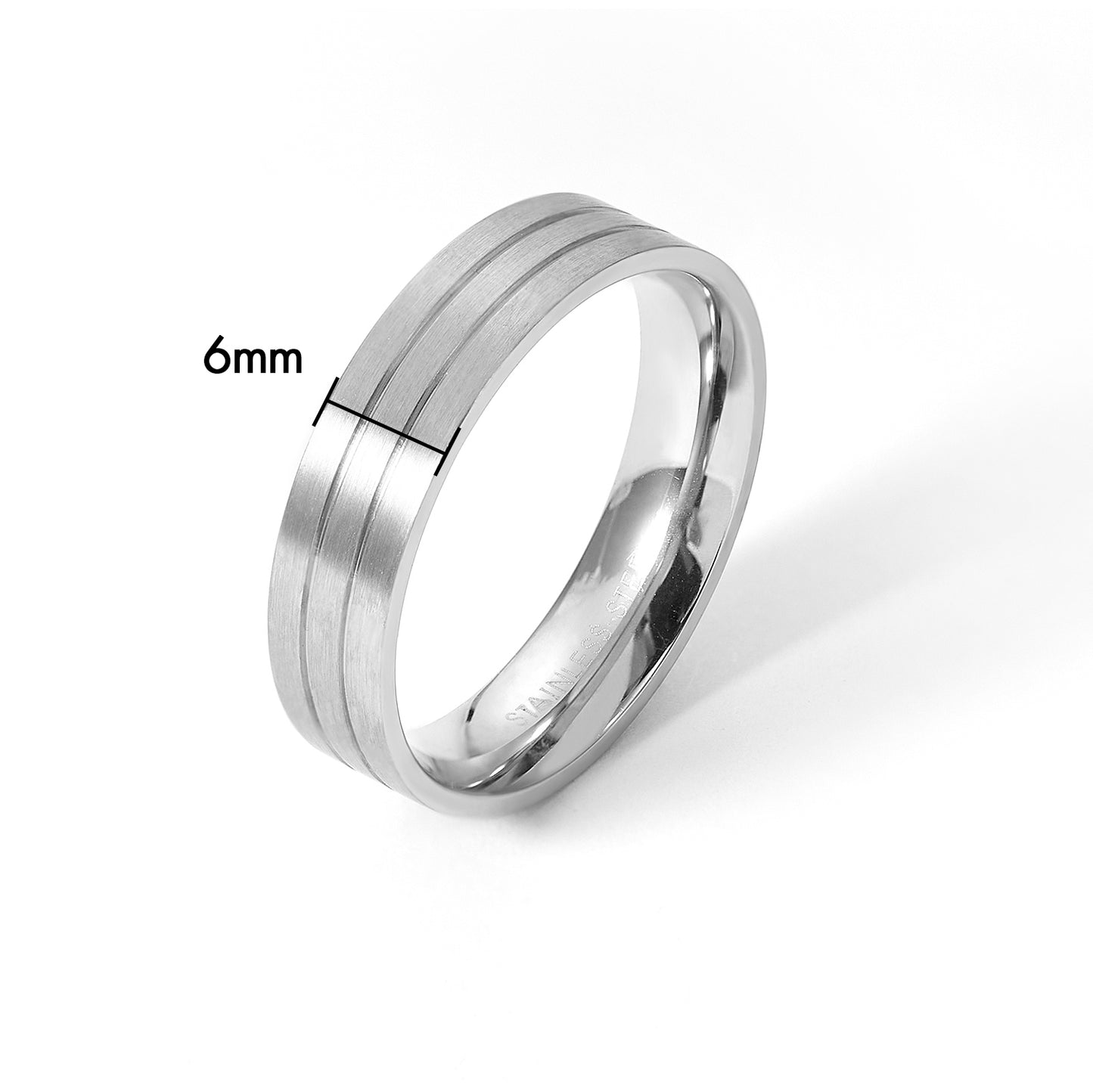 6MM Stainless Steel Men Wedding Ring Band