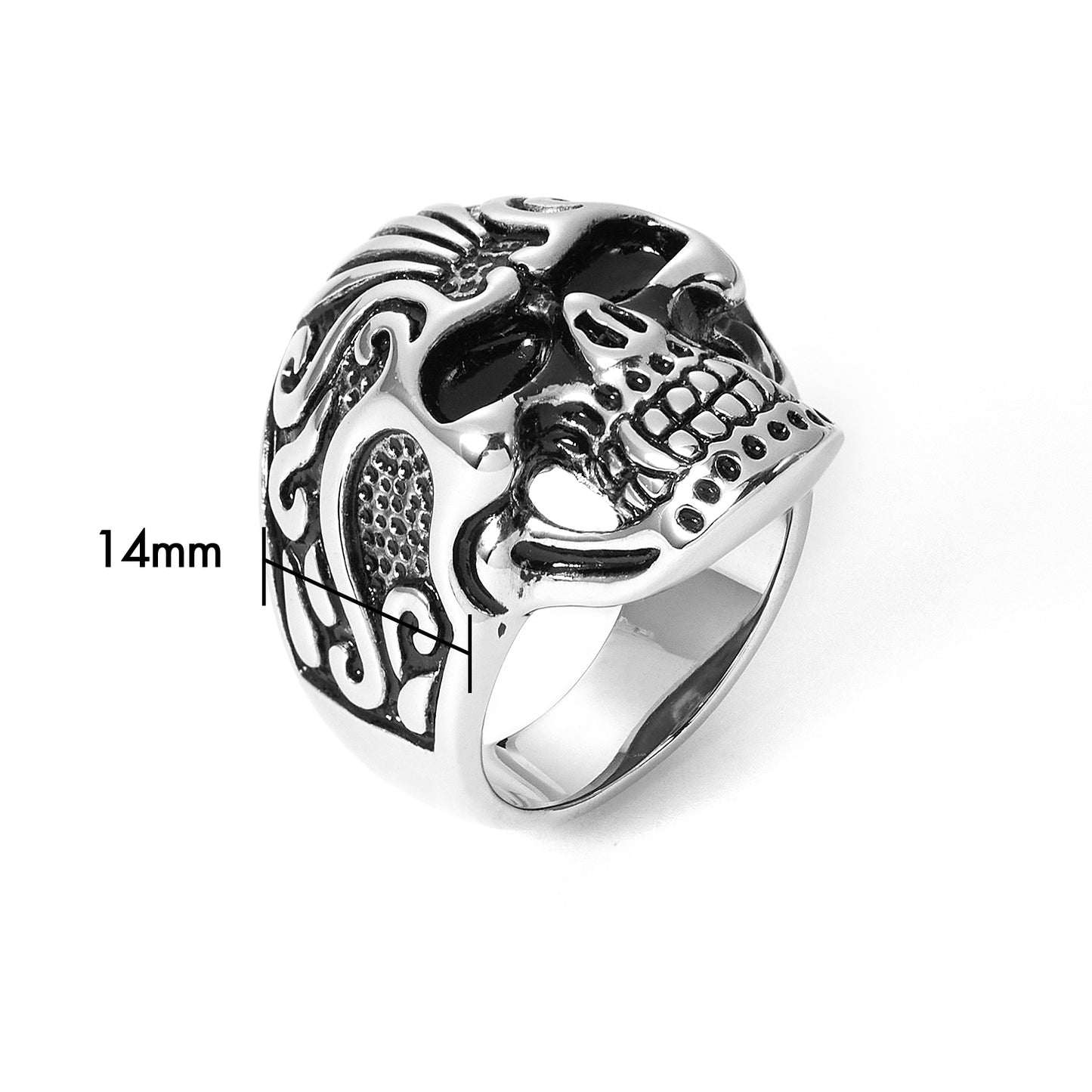 Vintage Men Stainless steel Skull Thai Ring