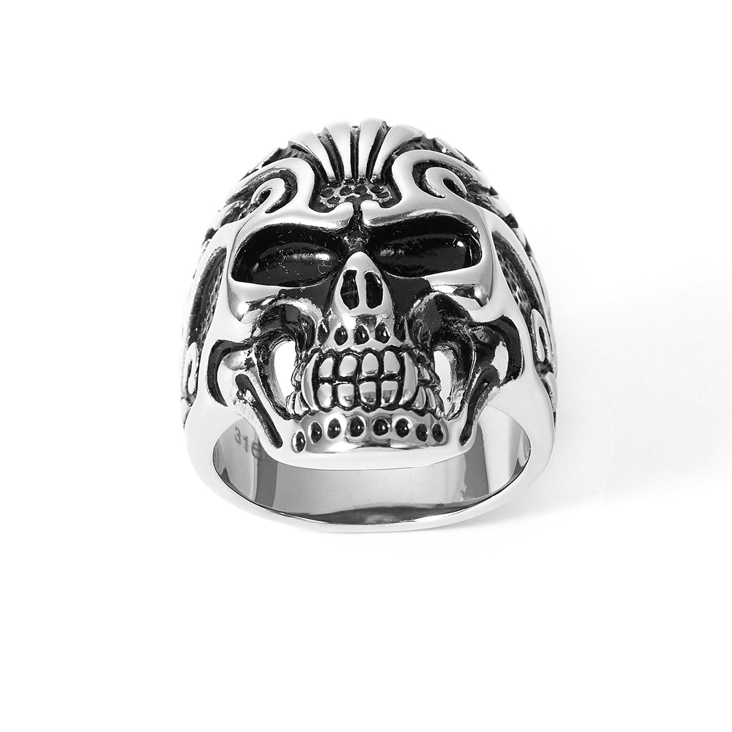 Vintage Men Stainless steel Skull Thai Ring