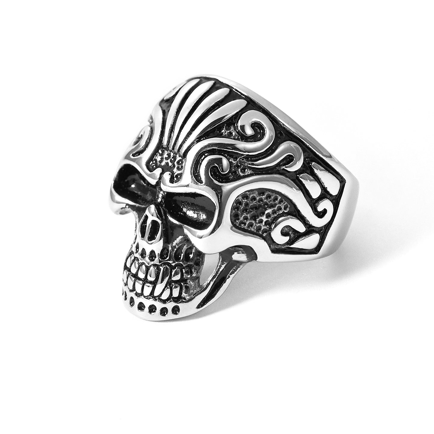 Vintage Men Stainless steel Skull Thai Ring