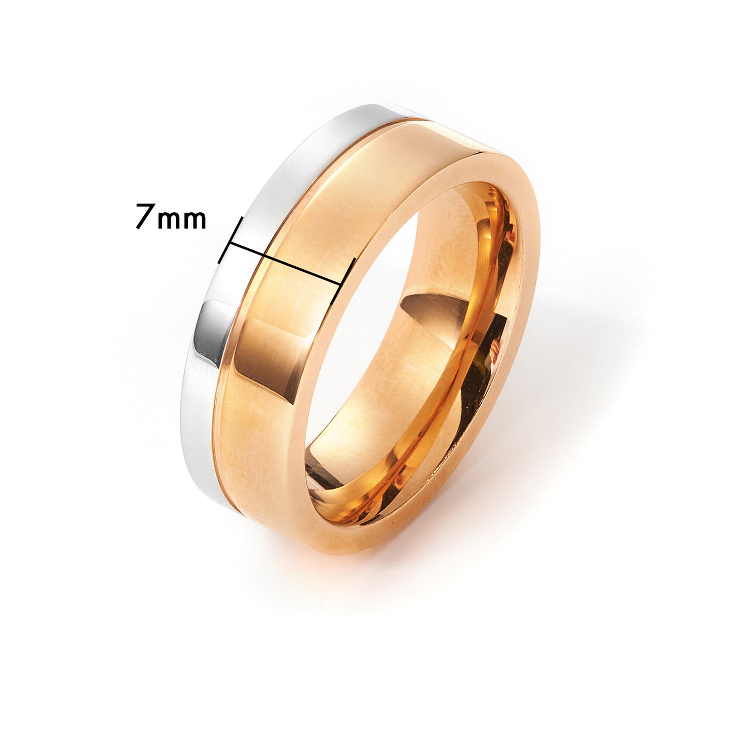 Stainless steel two colours Russian wedding ring