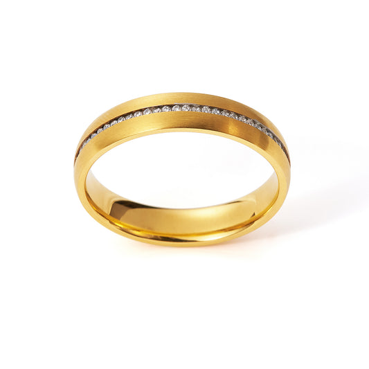Comfort-Fit Diamond Wedding Stainless steel Ring