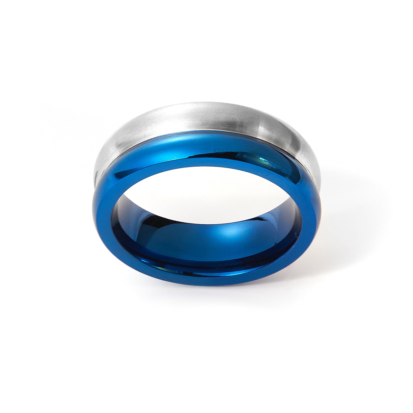 Newest Blue Titanium Ring Men Matte Finished Classic Engagement Jewelry Rings For Male Party Wedding Bands