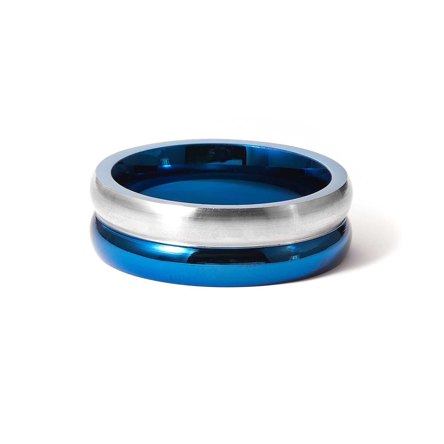 Newest Blue Titanium Ring Men Matte Finished Classic Engagement Jewelry Rings For Male Party Wedding Bands