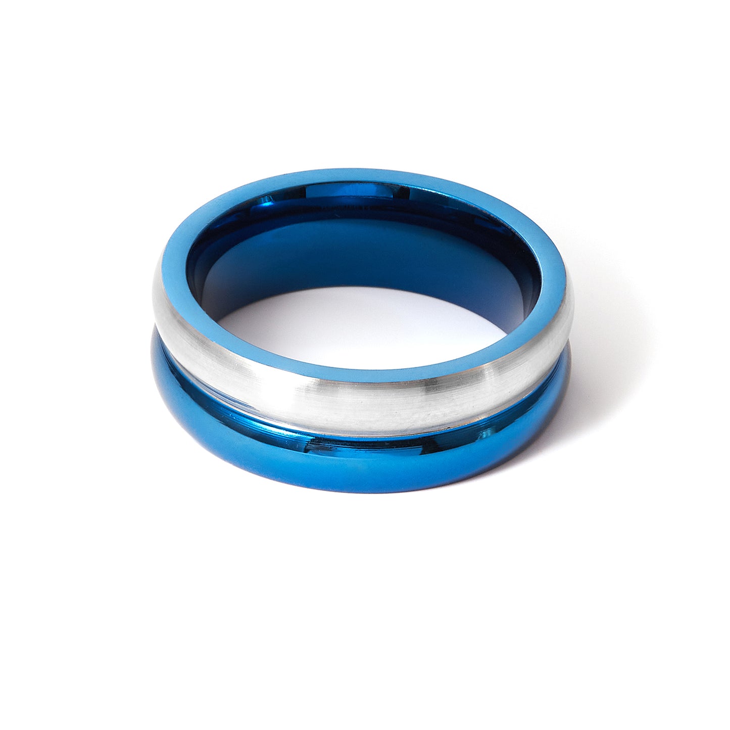 Newest Blue Titanium Ring Men Matte Finished Classic Engagement Jewelry Rings For Male Party Wedding Bands